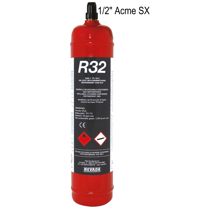 Recharge gaz R32 1 litre bouteille acme